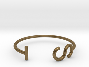 S & T Letter Series - Ring 18.5 mm in Natural Bronze