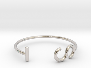 S & T Letter Series - Ring 18.5 mm in Rhodium Plated Brass