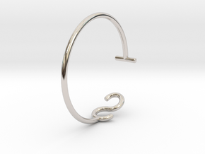 S & T Letter Series - Ring 17.3 mm in Rhodium Plated Brass