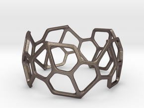 Pentagonal Hexacontahedron Bracelet Small in Polished Bronzed Silver Steel