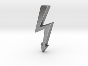 Electrical Hazard Lightning Bolt  in Natural Silver