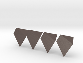 4 Pieces pyramid puzzle designed for grabability in Polished Bronzed Silver Steel