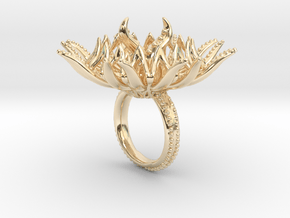 Ring The Cthulhu 6US in 14k Gold Plated Brass