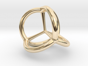 0498 Stereographic Polychora - Pentachoron 5-cell in 14k Gold Plated Brass