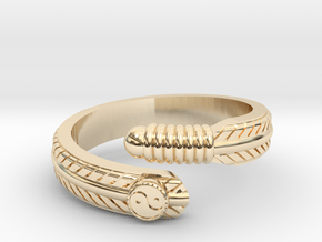 Feather ring in 14k Gold Plated Brass