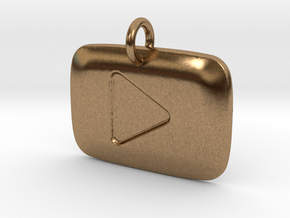 YouTube Play Button Pendant in Natural Brass