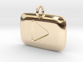 YouTube Play Button Pendant in 14K Yellow Gold