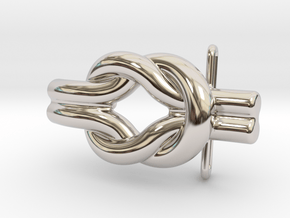 Knot Of Hercules Belt Buckle in Rhodium Plated Brass