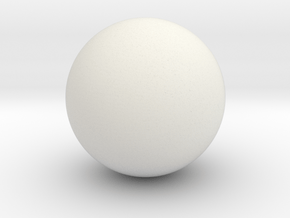 Solid Sphere (6.5cm diameter) in White Natural Versatile Plastic