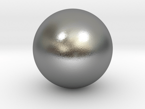 Solid Sphere (6.5cm diameter) in Natural Silver