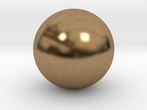 Solid Sphere (6.5cm diameter) in Natural Brass