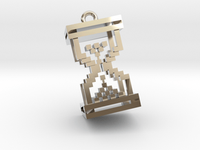 Old Loading Cursor Keychain - 25mm in Rhodium Plated Brass