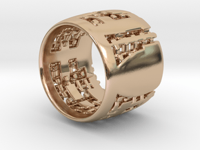 Menger Matrix Turbine Ring 21mm in 14k Rose Gold Plated Brass