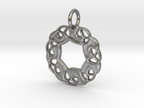 Celtic Pattern Pendant in Natural Silver