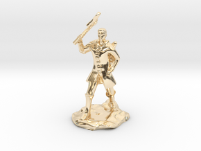 Human Ranger With Axe in 14k Gold Plated Brass