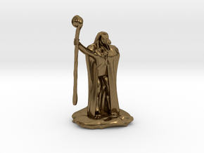Kobold Warlock In Cloak With Staff  in Natural Bronze