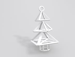 Modern Christmas Tree Earrings in White Natural Versatile Plastic