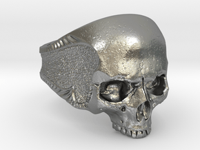 Silver Skull in Natural Silver