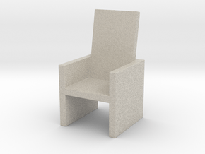 Card Holding Chair (7.184cm x 7.26cm x 12.786cm) in Natural Sandstone
