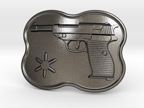 Walther P38 Belt Buckle in Polished and Bronzed Black Steel