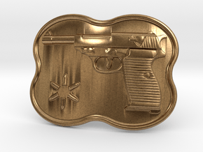 Walther P38 Belt Buckle in Natural Brass