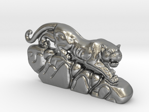 Hunting Leopard in Natural Silver