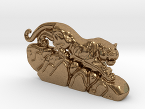 Hunting Leopard in Natural Brass
