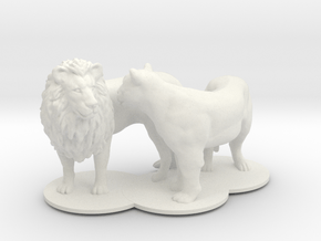 African Lion & Lioness in White Natural Versatile Plastic