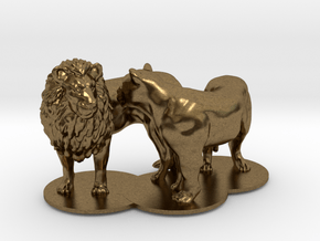 African Lion & Lioness in Natural Bronze