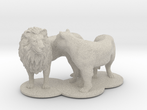 African Lion & Lioness in Natural Sandstone