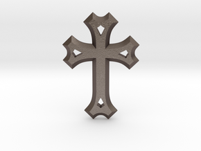 Syriac Cross in Polished Bronzed Silver Steel