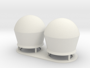 1:96 scale SatCom Dome Set 2 in White Natural Versatile Plastic