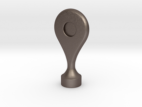 Google Maps Marker - Magnet (no hole) in Polished Bronzed Silver Steel