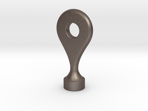 Google Maps Marker - Magnet (with hole) in Polished Bronzed Silver Steel