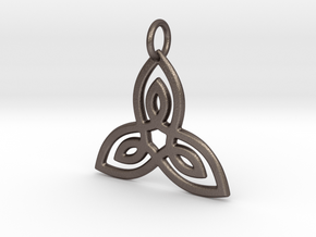 Celtic Trinity Pendant in Polished Bronzed Silver Steel