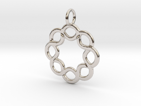 Celtic knot rope Pendant in Rhodium Plated Brass