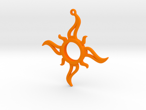 Sun Pendant in Orange Processed Versatile Plastic