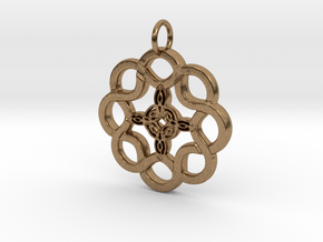 Celtic Rope and Trinity Pendant in Natural Brass