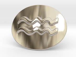 Acquarius Belt Buckle in Rhodium Plated Brass