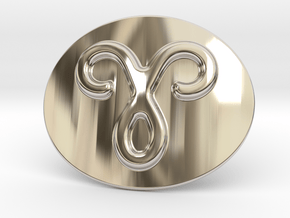 Aries Belt Buckle in Rhodium Plated Brass