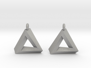 Penrose Triangle - Earrings (17mm) in Aluminum