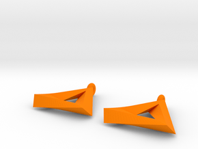 Penrose Triangle - Earrings (17mm | 2x mirrored) in Orange Processed Versatile Plastic