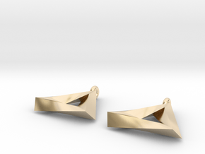 Penrose Triangle - Earrings (17mm | 2x mirrored) in 14k Gold Plated Brass