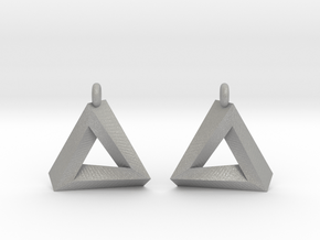 Penrose Triangle - Earrings (17mm | 1x mirrored) in Aluminum