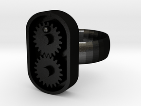 Gear/ring in Matte Black Steel