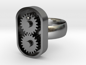 Gear/ring in Polished Silver