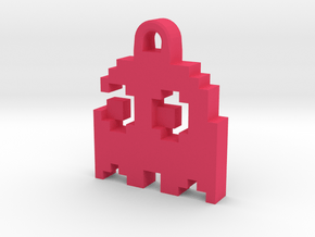 Pac Man Ghost 8-bit Earring 2 (looks left | moving in Pink Processed Versatile Plastic