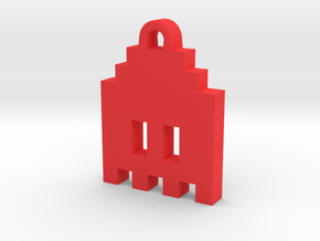 Pac Man Ghost 8-bit Earring 1 (looks down | moving in Red Processed Versatile Plastic