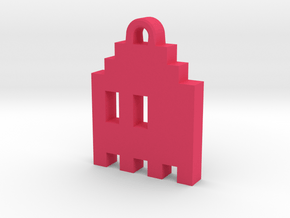 Pac Man Ghost 8-bit Earring 1 (looks L/R | moving) in Pink Processed Versatile Plastic