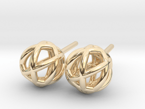 Woven Globe Earrings in 14k Gold Plated Brass